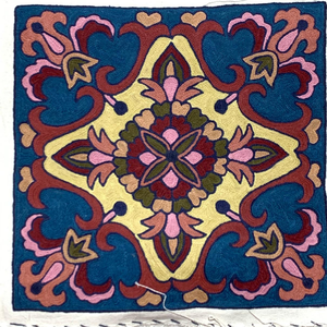 Funda de cojín ecológica de lana Aari de Cachemira, 16x16, hecha a mano, de algodón, decorativa, diseño sostenible premium. - Product Image 1