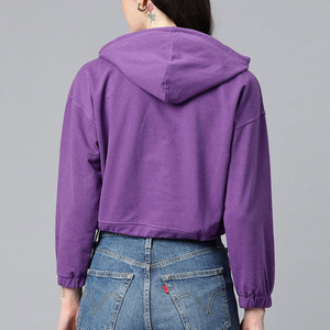 Hoodies courts délavés pour femmes, tendance, haute qualité, meilleur style, nouvelle collection, prix abordable, tailles personnalisées - Product Image 2
