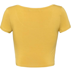Hot Selling Women <b>Crop</b> <b>Top</b> T-shirt New Design High Quality Nylon/Cotton Breathable Customizable Adults Sizes - Product Image 4