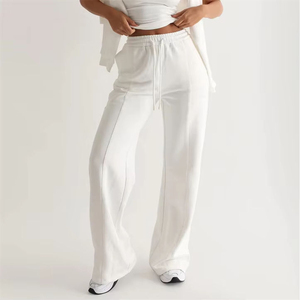 Women's 100% Cotton Joggers for Winter Season Breathable Soft Baggy Straight Leg <b>Trousers</b> Comfortable Streetwear OEM Service - Product Image 5