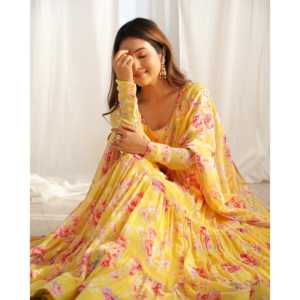 ชุดคลุมและกางเกง XS anarkali ดีไซเนอร์พร้อมชุดสวมใส่สำหรับงานปาร์ตี้ dupatta - Product Image 6