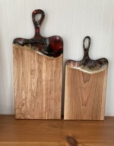 Tabla de cortar de resina con diseño de olas, tabla de servir de epoxi con temática marina, tabla de resina de madera con diseño de océano - Product Image 2