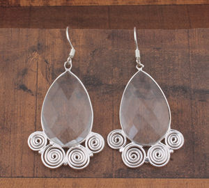 Pendientes Colgantes de Lujo de Plata de Ley 925 con Forma de Pera y Cristal Blanco Brillante en Forma de Lágrima para Mujer, Boda, Novia - Product Image 6