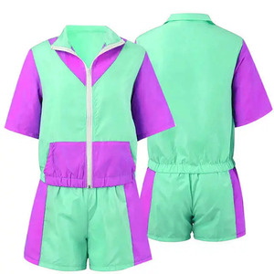 Conjunto corto de sudadera con capucha y cortavientos de bloque de color personalizado 2026, con cremallera funcional, ligero, de nailon, para hombre, chándal de corte holgado. - Product Image 1