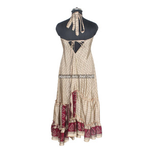 Nuevo Vestido de Seda Sari para Mujer, Compra en Línea Directamente del Fabricante, Vestido de Noche Elegante sin Mangas para Damas - Product Image 3