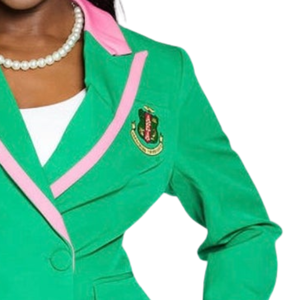  Blazer vert à revers pour femme – Veste habillée élégante et ajustée – Style universitaire chic pour le bureau et les affaires – Personnalisable - Product Image 5