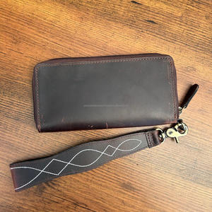 Premium Quality <b>Boot</b> Stitch Genuine Cowhide Leather Wallets with Hand Strap Multi-function Phone RFID Zipper Clutch for <b>Women's</b> - Product Image 6