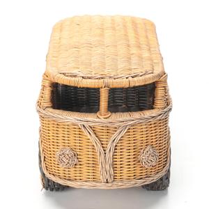 Juguete de autobús de ratán tejido a mano, juguete infantil natural más vendido, vehículo en miniatura premium para muñecas - Product Image 4