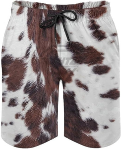 Custom <b>Men</b> Cow Print Swim <b>Trunks</b> Quick Dry Summer Beach Shorts Manufacturer High Quality Breathable Casual Board Shorts Power - Product Image 2