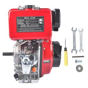 Nuovo Motore Diesel Monocilindrico 4 Tempi da 10HP 418CC 6300W con Avviamento a Strappo 3600RPM Raffreddato ad Aria (Rosso) Euro 3 Elettrico 418CC - Product Image 2