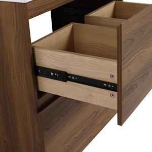 Mobile bagno moderno da 30 pollici autoportante con lavabo sottopiano a doppio cassetto e mobiletto - Product Image 4