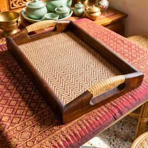 Plateau alimentaire portable en rotin tressé fait main de qualité supérieure, design marocain écologique, conteneurs de rangement pour garde-manger >501 ml de capacité - Product Image 6