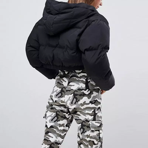 Chaqueta Corta de Invierno para Mujer, Estilo Bomber, Acolchada, Transpirable, con Cuello Grande, Tallas Grandes, Personalizable, Venta al Por Mayor - Product Image 2