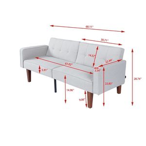 2131-GREY Comodo Divano per Soggiorno in Morbido Tessuto Grigio - Product Image 5
