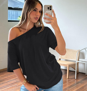 Camiseta de algodón transpirable para mujer, camiseta informal de manga corta para mujer, top suave de verano, camiseta de algodón lisa, logotipo personalizado, moda - Product Image 3