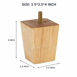Patas Cuadradas de Madera Maciza Natural para Sofá, Resistentes, de Repuesto, para Muebles Modernos, Uso en Interiores, Exteriores y Hospitales - Product Image 2