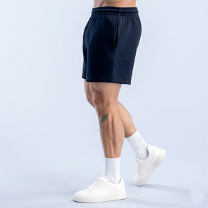 Top Quality Men's Gym Shorts Midnight Black Side Pockets Oversized Fit Shorts Comfortable Elasticated Waist Band Men's Shorts - Product Image 1