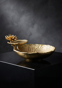 Bol en métal lourd texturé avec motif feuille aquatique unique, pour la cuisine et la salle à manger, articles de table en stock - Product Image 2