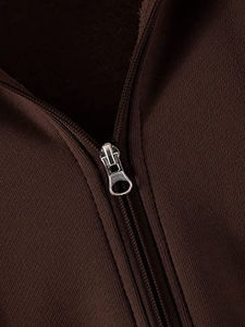 เสื้อฮู้ดผู้หญิงลำลองสำหรับฤดูหนาว แบบซิป มีกระเป๋า สีพื้น ปักโลโก้ได้ตามสั่ง ผ้าฟลีซเนื้อนุ่ม ระบายอากาศได้ดี ผลิตจากผ้าฝ้าย 100% ขายส่ง - Product Image 3