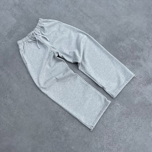 กางเกงขายาวผู้ชายทรงโอเวอร์ไซส์ ผ้าเฟรนช์เทอร์รี่เนื้อหนา ดีไซน์เรียบง่าย กระดุมแบบสองรู - Product Image 4
