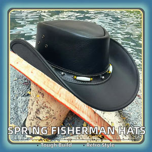 Sombrero de Piel Sintética PU de Alta Calidad al por Mayor, Color Sólido, Transpirable, Moderno, para Deportes al Aire Libre, Playa, Hombres y Mujeres, con Logotipo Personalizado - Product Image 6
