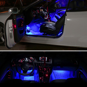 4 pezzi DC 12V blu LED Auto illuminazione interna lampada decorativa di ricarica per Auto illuminazione interna Auto - Product Image 6