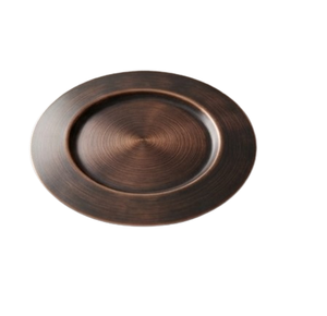 Assiette de service ronde en cuivre vieilli, dernier design, grande taille, idéale pour les mariages, la restauration et les restaurants - Product Image 1