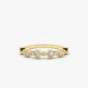 แหวนครบรอบทอง 14K ดีไซน์หรูหรา แหวนเพชรโมอิสซาไนต์แท้ เงินแท้ 925 สำหรับผู้หญิง - Product Image 4