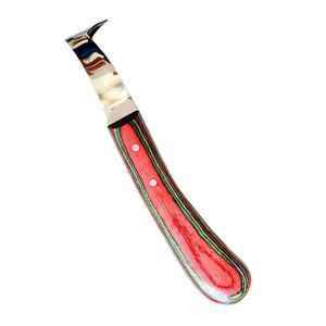 Cuchillo de Herrador de Acero de Damasco Premium IRON para Recorte de Herraduras, Hoja Hecha a Mano, Herramientas Veterinarias, OEM, Marca Privada - Product Image 5