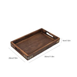 La construcción de madera maciza de primera calidad garantiza durabilidad, resistencia y larga duración. Bandeja de madera para servir de 30 cm x 20 cm x 4 cm. - Product Image 1