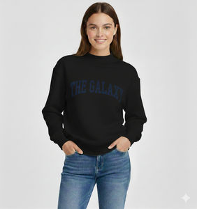 <b>Top</b> Design Women's Winter Mockneck Long Sleeve Embroidered Front Logo Pullover Sweatshirt Eco-Friendly Breathable - Product Image 1