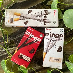 Ensemble de bâtonnets de biscuits enrobés de chocolat PINGO, collation aux miettes de cacao au lait, fournisseur, 32g/49.5g, texture semi-dure, marque LIBRA - Product Image 2