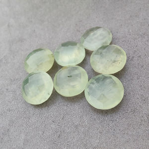 Pierre précieuse naturelle de Prehnite ronde taille briolette, pierre calibrée à taille damier pour la fabrication de bijoux, toutes tailles, vente en gros - Product Image 4
