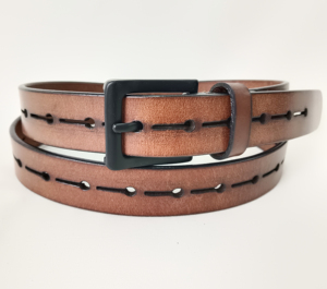 Ceinture classique en cuir pleine fleur de vache, avec boucle en acier personnalisée, motif écossais, robuste, écologique et au design personnalisé - Product Image 5