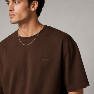 Camiseta de Algodón Marrón Extra Grande para Hombre, Manga Corta, Cuello Redondo, Logotipo Formal en la Parte Delantera, Impresión Digital, Tejido Jersey Transpirable, OEM - Product Image 3