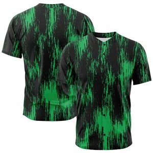 Maillot de baseball personnalisé unisexe, sublimé, vert et noir, anti-humidité, manches courtes, coupe régulière pour adulte - Product Image 3