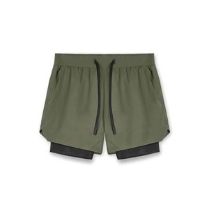 Mens Breathable Athletic Shorts Double <b>Layer</b> Workout Running Shorts For Fitness And Outdoor Training - Product Image 6