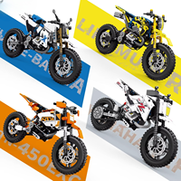 Modelo de Vehículo de Carreras de Motos para Armar, Juguete DIY de Bloques de Construcción de Plástico con Partículas Pequeñas, Regalo para Niños