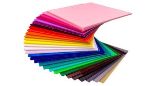 Feuille vierge en résine acrylique écologique colorée, formes irrégulières rouge, jaune, blanc, design artistique, cadeau d'affaires, papeterie de bureau - Product Image 2