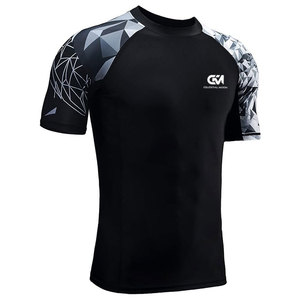 T-shirt de compression professionnel pour hommes, vêtements de sport pour la salle de sport, tissu respirant en polyester/coton, extensible et écologique - Product Image 2