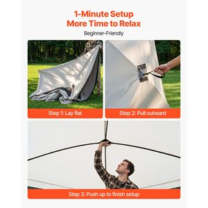 Tenda Cabina Pop-Up Istantanea per 4 Persone, Grandi Finestre a Rete, Montaggio Facile in 60 Secondi, Tenda Cabina Portatile Monostrato per Campeggio - Product Image 2