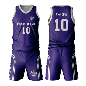 Maillot de basket-ball col en V personnalisé pour hommes, impression par sublimation pure, haut d'uniforme de basket-ball en maille grande taille - Product Image 2