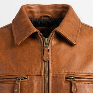 Chaqueta de cuero para hombre NAI-0470B, estilo motero, a la moda, para motocicleta, venta al por mayor, ropa protectora para motociclismo, color personalizado. - Product Image 4