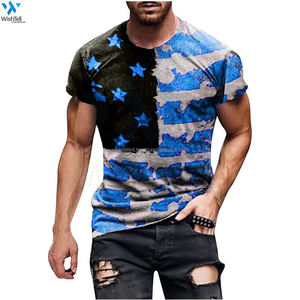 100% T-Shirt court personnalisé pour hommes Anti-boulochage respirant graphique Stretch grande taille strass impression numérique en vrac grande taille - Product Image 1