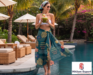 Pareo Hawaiano Personalizado con Estampado Polinesio, Envoltura de Playa, Ropa de Resort, Fabricante Textil OEM ODM - Product Image 2