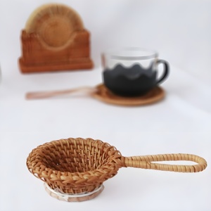 Natural Woven Teapot Colander Tea Glass Infuser Home Brew <b>Coffee</b> Water <b>Filter</b> Jug Rattan Infuser - Product Image 3