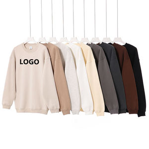 Sweat-shirt unisexe marron et noir à col rond, impression de logo personnalisé, mélange de coton, décontracté, coupe ample - Product Image 5