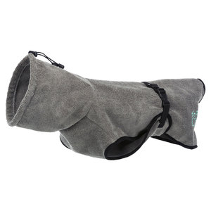 Albornoz para Perros de Tela de Rizo, Talla L, 60 cm, Gris, para Limpieza y Baño de Mascotas - Product Image 1