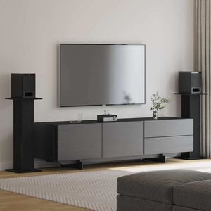 Soportes para Altavoces D0100X3W8HT en Roble Negro, 11.81 X 11.81 X 31.50 Pulgadas, Soporte para Sistema de Cine en Casa, para Equipos de Audio - Product Image 3