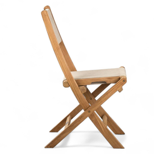 Luxury <b>Folding</b> Chair with Woven Rope and Teak Wooden Frame Material for Home Furniture Decoration and Restaurant <b>Set</b> - Product Image 2